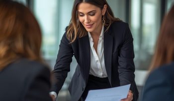 a female CEO doing project coordination